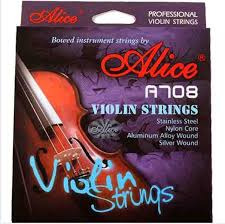 Juego de Cuerdas Alice Violín 4/4 Acero Entorchado Plata A708