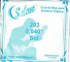 Cuerda Suelta Selene Guitarra Clásica Nylon Negro 3a sin Borla 203