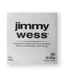 Paquete de 6 Cuerdas Jimmy Wess Guitarra Electroacústica Lisa .009