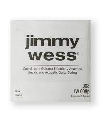 Paquete de 6 Cuerdas Jimmy Wess Guitarra Electroacústica Lisa .008