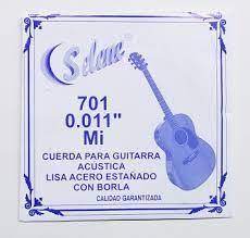 Paquete de Cuerdas Lisa Acero Estañado 1ra Guitarra Selene 701