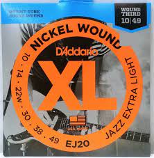 Encordadura D'Addario EJ-20 Guitarra Eléctrica .010-.049