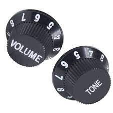 Perilla de Volumen de Plástico Negro Sencilla para Guitarra Eléctrica DPK-200NV
