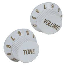 Perilla de Volumen de Plástico Blanco Sencilla para Guitarra Eléctrica DPK-200BV