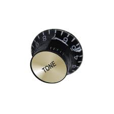 Perilla Volumen Plastico Negra Calca Dorada para Guitarra Electrica Dpk-400vd