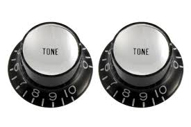 Perilla Tono Plasico Negra Calca Plataplateada para Guitarra Electrica Dpk-500tp